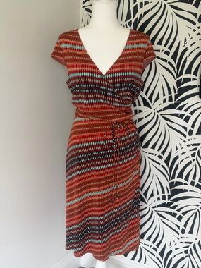 Laundry by Shelli Segal Wrap-Style Dress in Autumn colors